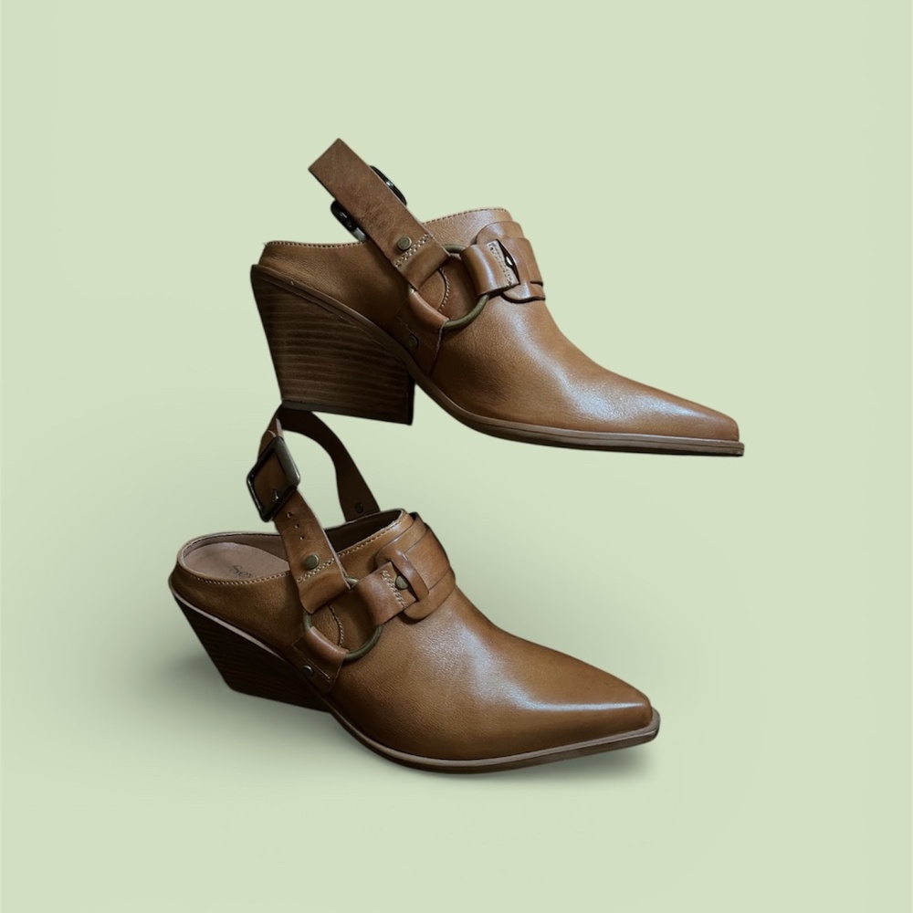 Seychelles Tan Classified Slingback Ankle Heel Boot - Picture 4 of 7